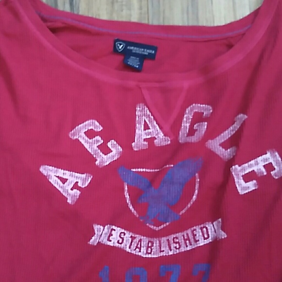 🎇SALE🎇 Americ Eagle Mid Sleeve Maroon Pink Shirt - Picture 3 of 5